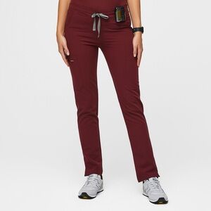 Figs Burgundy Yola Skinny Scrub Pant, Size Medium